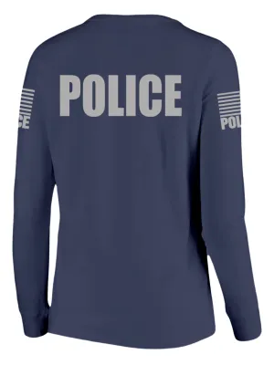 Navy Blue Police Women's Shirt - Long Sleeve (Gray)