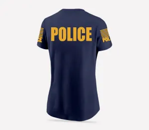 Navy Blue Police Women's Shirt - Short Sleeve (Golden Yellow)
