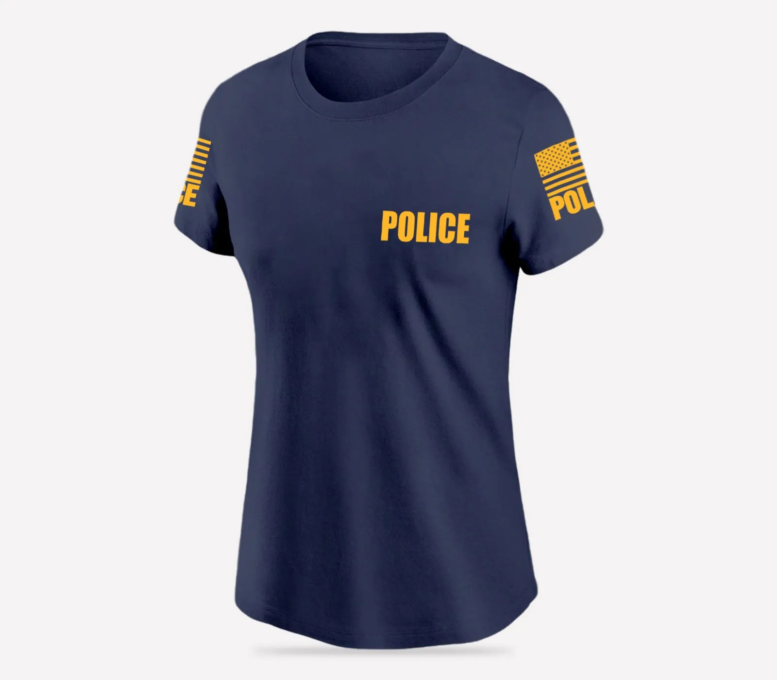 Navy Blue Police Women's Shirt - Short Sleeve (Golden Yellow)