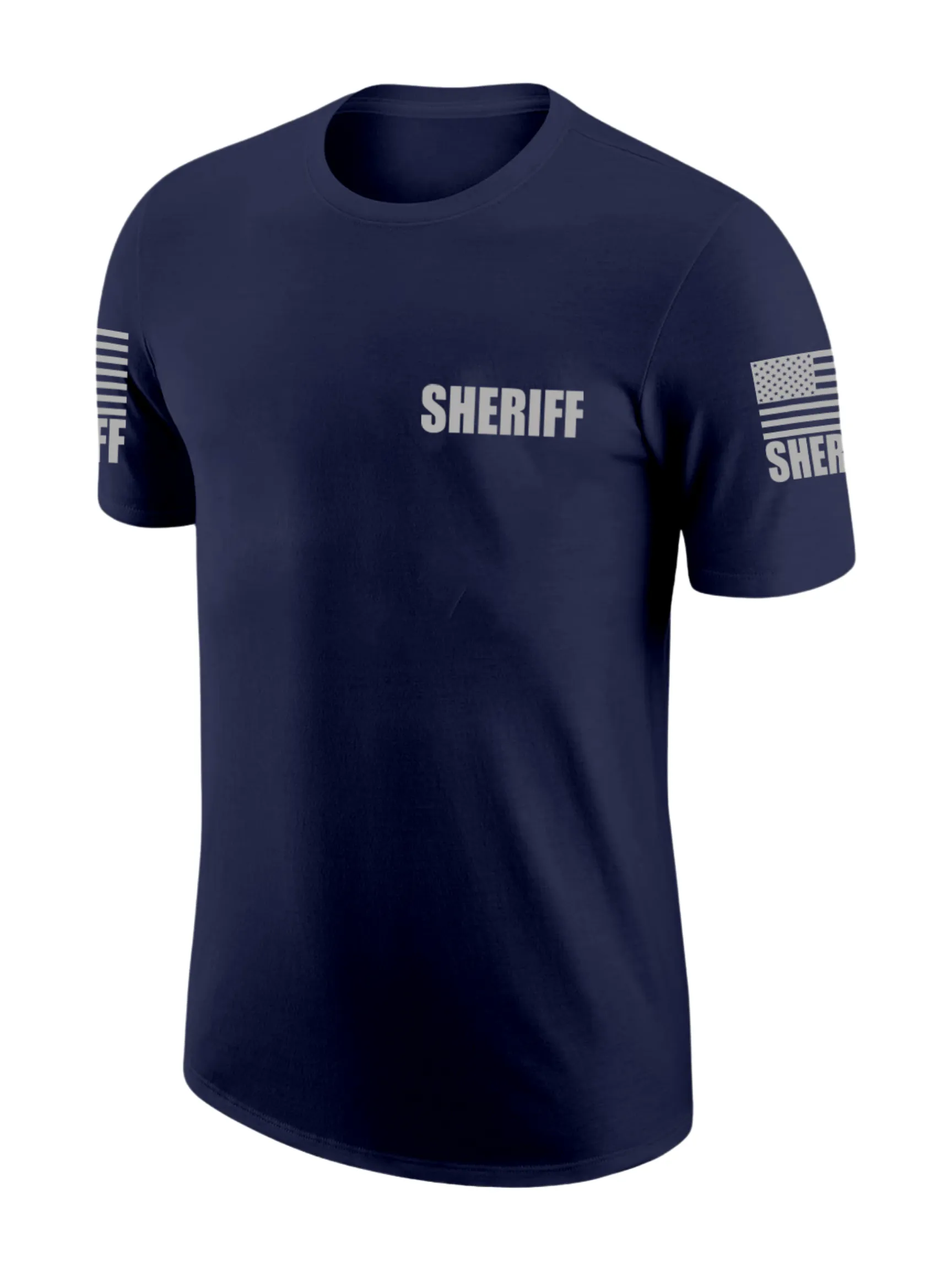 Navy Blue Sheriff Men's Shirt - Short Sleeve (Gray)