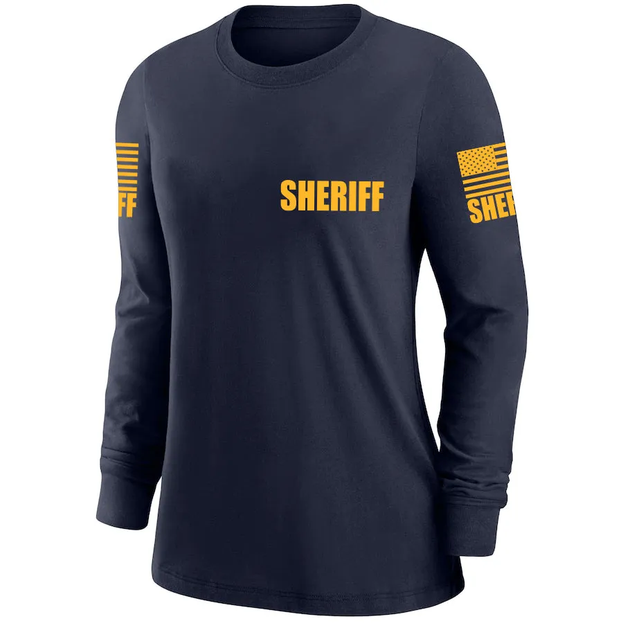Navy Blue Sheriff Women's Shirt - Long Sleeve (Golden Yellow)