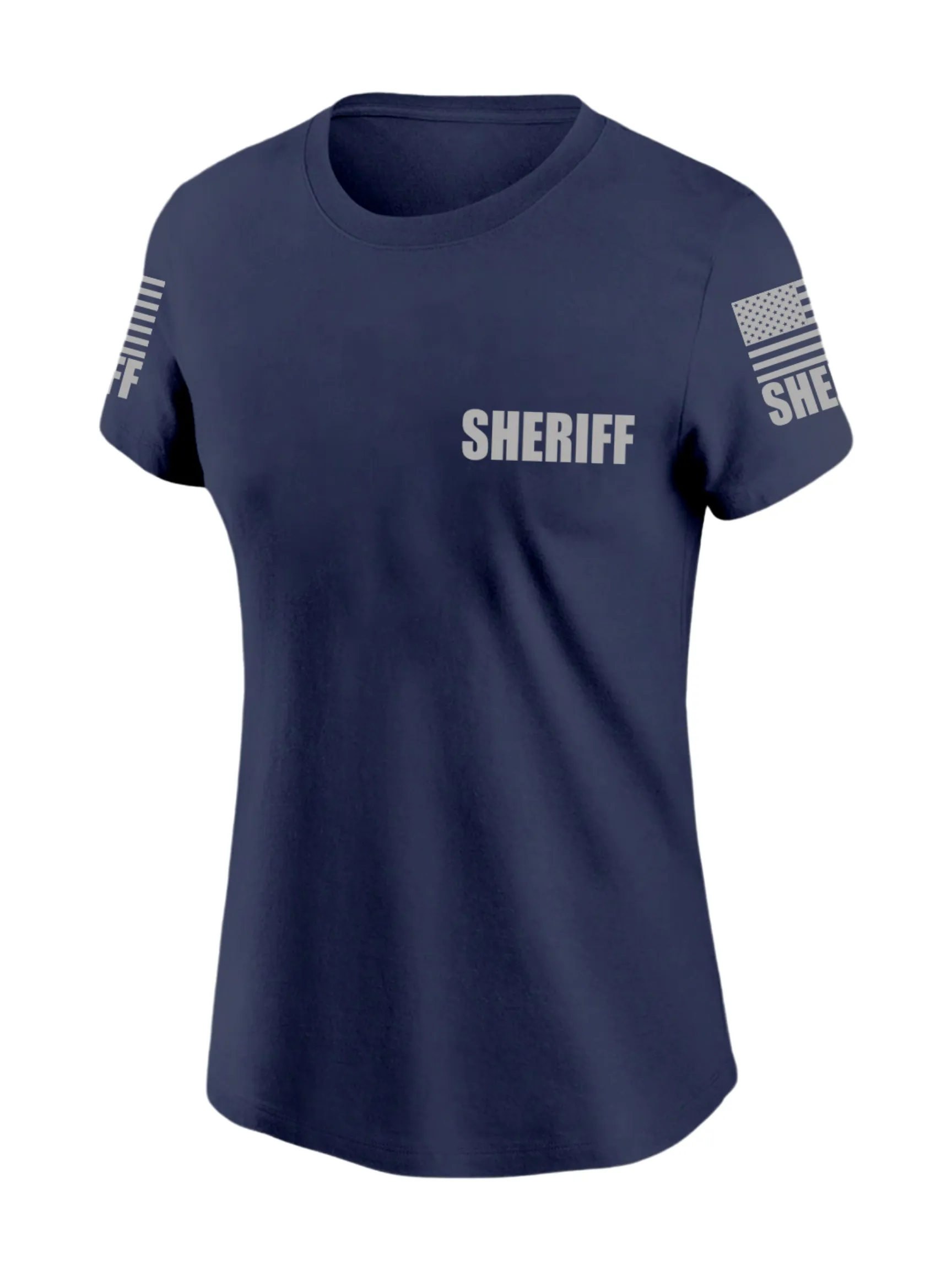 Navy Blue Sheriff Women's Shirt - Short Sleeve (Gray)