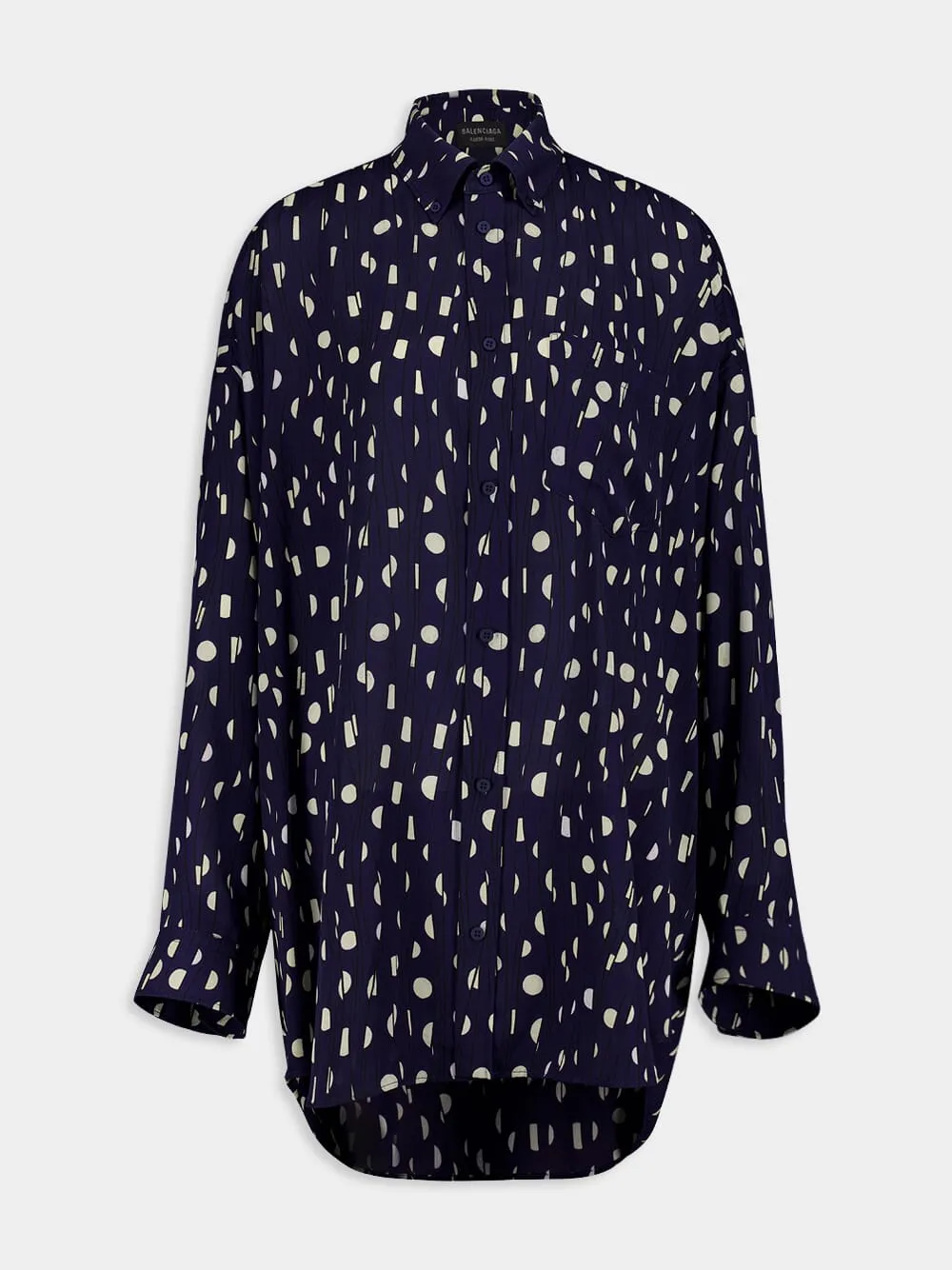 Navy Polka Dot Print Shirt