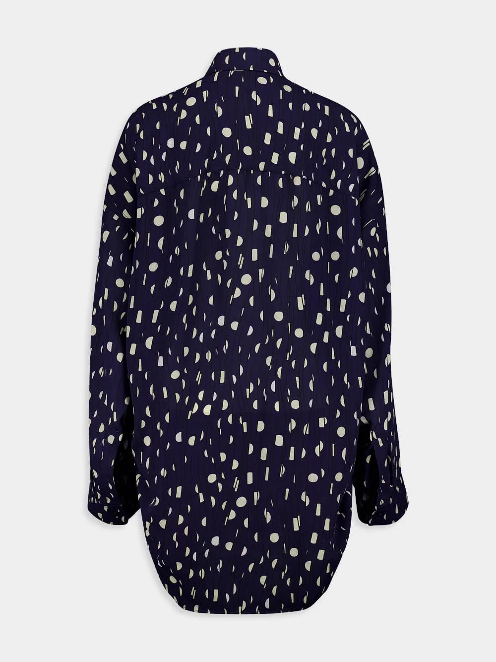 Navy Polka Dot Print Shirt