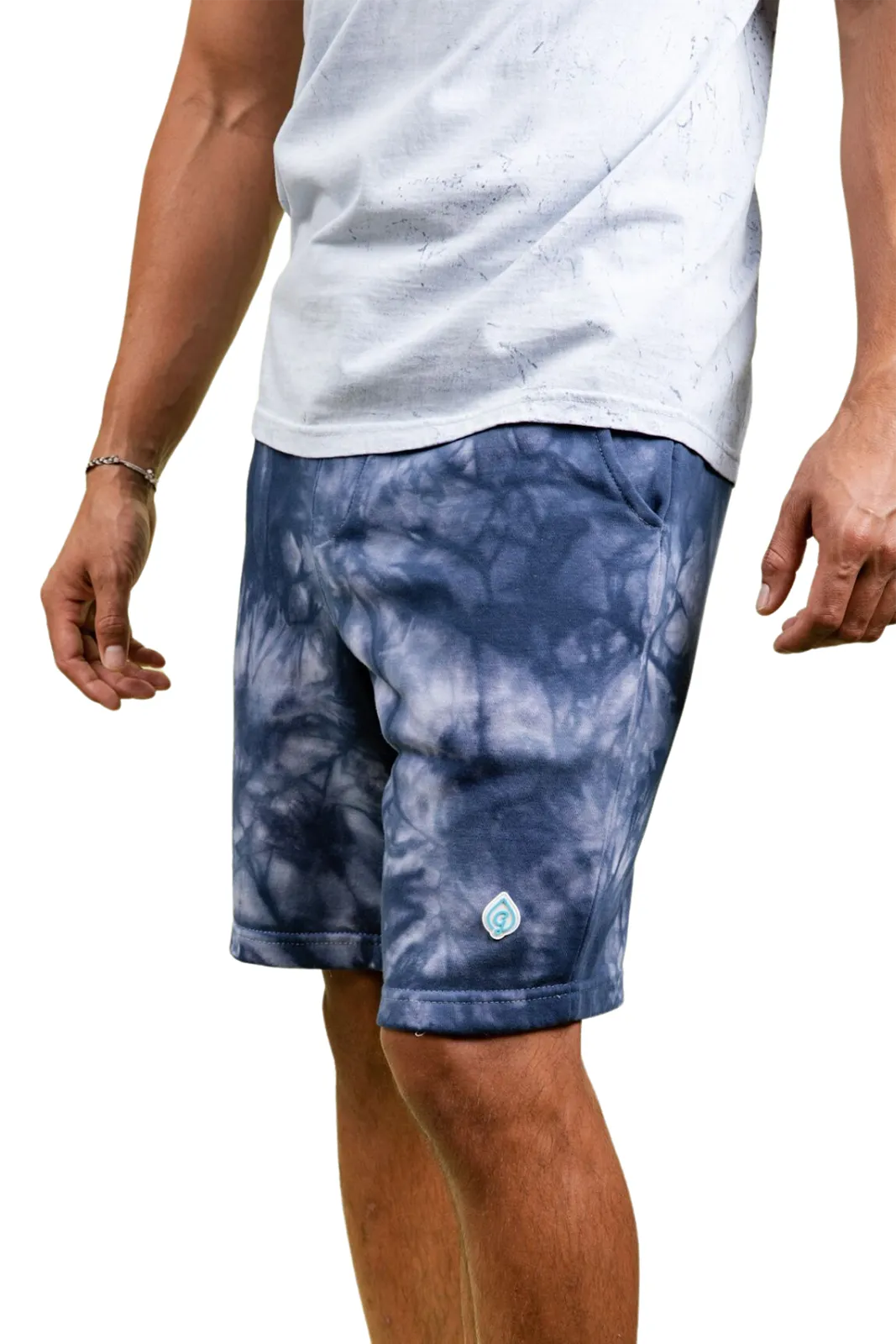 Navy Tide Tie-Dye Shorts