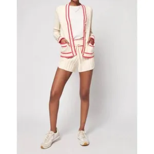 NEW FAHERTY game set sweater short in vintage cream pink