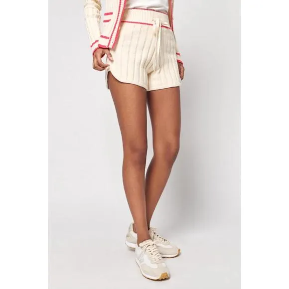 NEW FAHERTY game set sweater short in vintage cream pink
