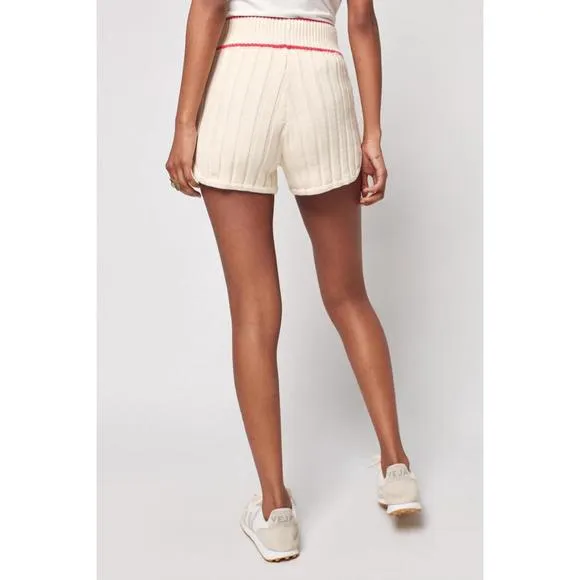NEW FAHERTY game set sweater short in vintage cream pink