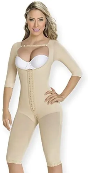 New in package! Fajas Colombianas M&D Womens Full Sleeve Body Shaper,Thigh & Back Coverage Post-Operative Garment Ref F0074 (Nude, L) Retails $157 