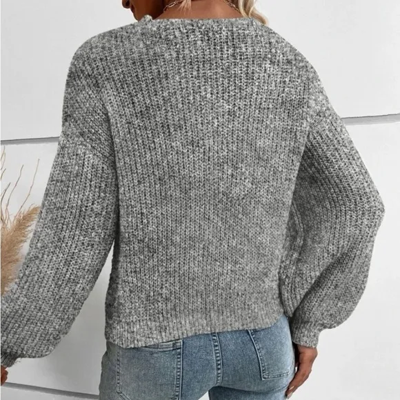 New long sleeve wrap style sweater