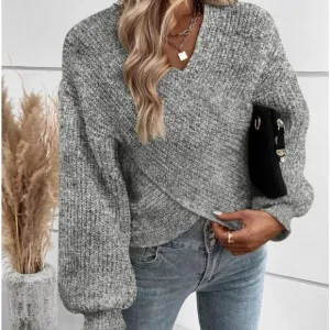 New long sleeve wrap style sweater