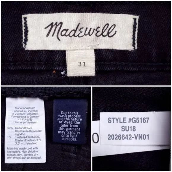 New Madewell high-rise distressed frayed hem button fly cutoff denim boyshorts