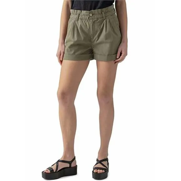 NEW SANCTUARY elastic waist cuffed short in burnt olive