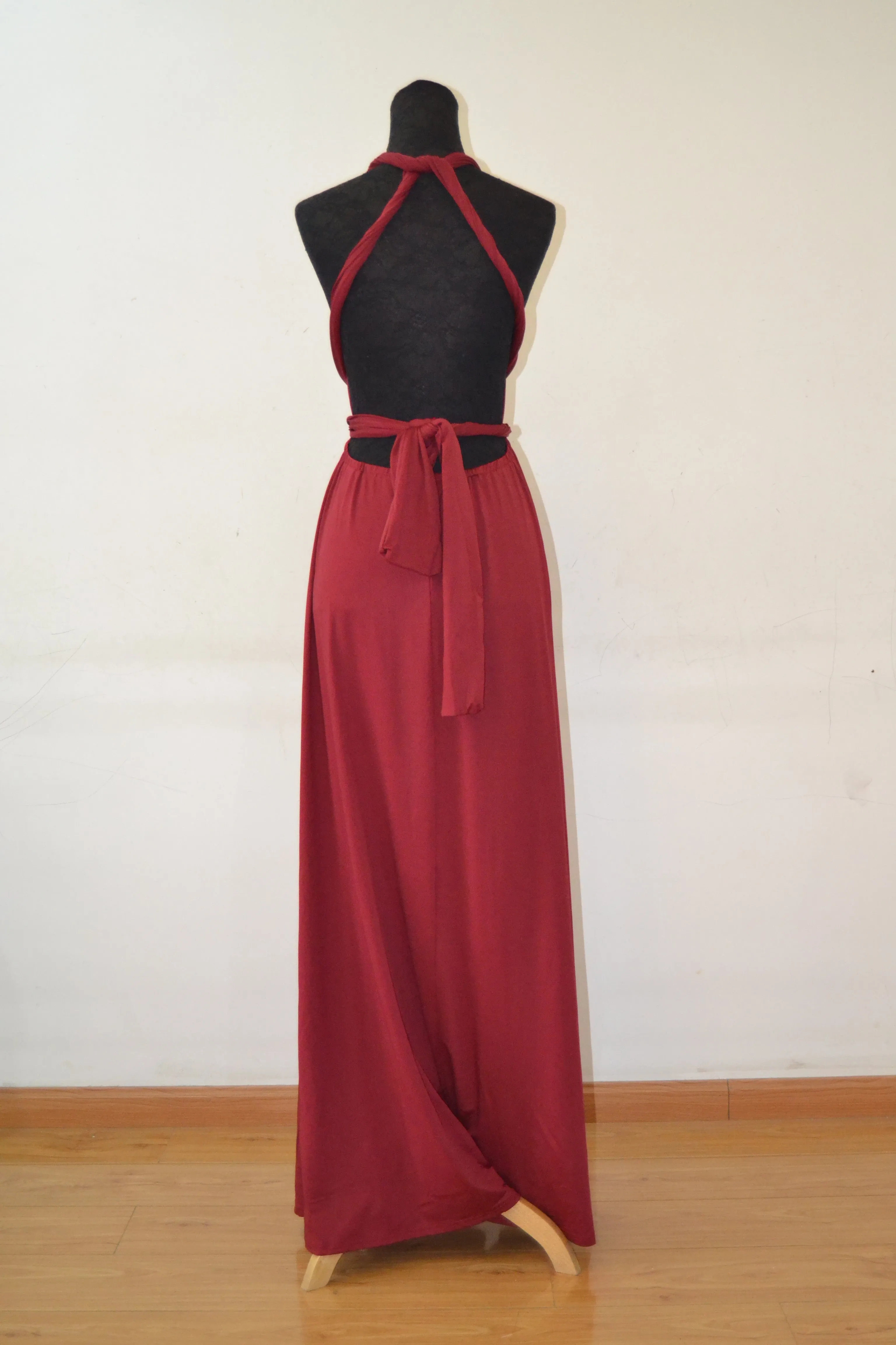 New Spandex Wine Red Multi Way Bridesmaid Dress, Women Summer Dress,Convertible Dresses
