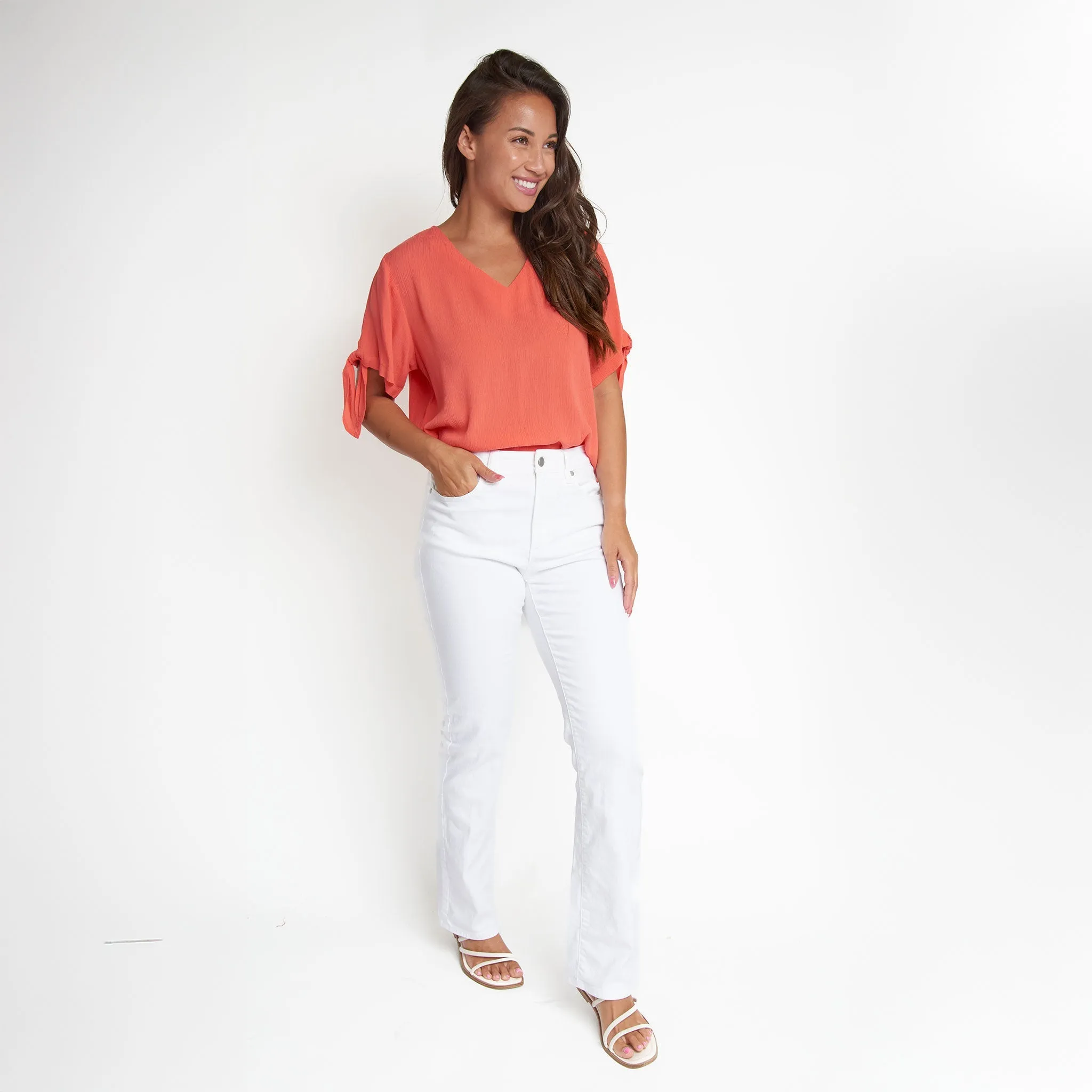 Nika Crepe V-Neck Blouse