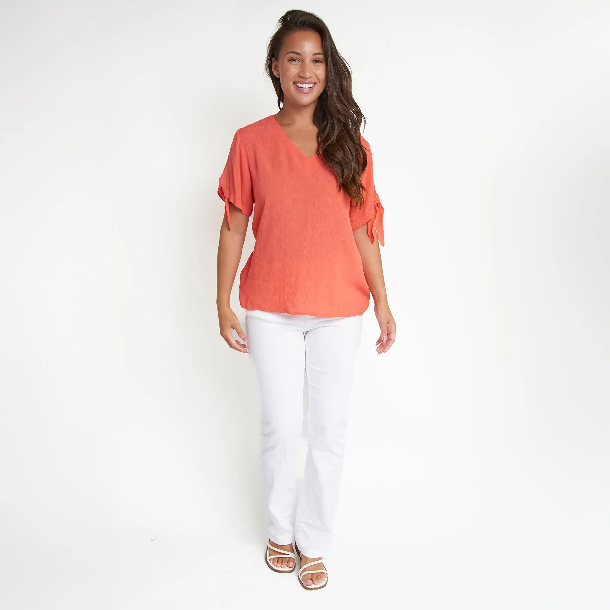 Nika Crepe V-Neck Blouse