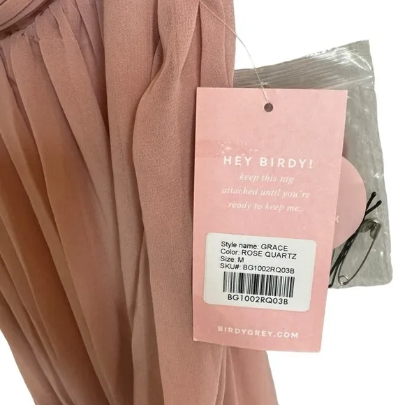 NWT Birdy Grey Grace Convertible Dress in Rose Quartz, Size Medium