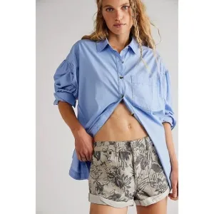NWT Free People Beginners Luck Floral Denim Shorts Z536