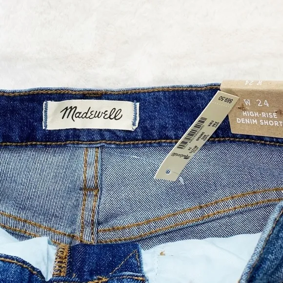 NWT Madewell High Rise Raw Hem Denim Short Erwin