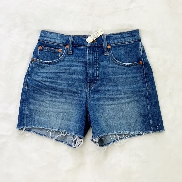 NWT Madewell High Rise Raw Hem Denim Short Erwin