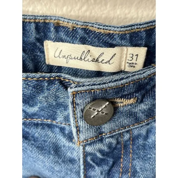 NWT Women’s Unpublished  Jessa-Boyish Denim Jean Short Size 31 #334