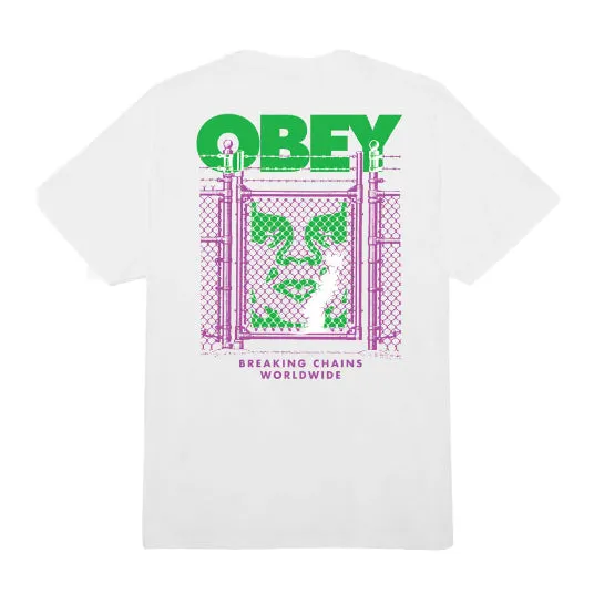 Obey chain link fence icon tee