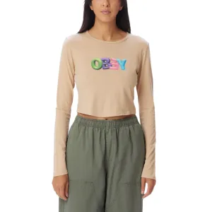 Obey Women's CMYK Flower Cropped Mia Tee