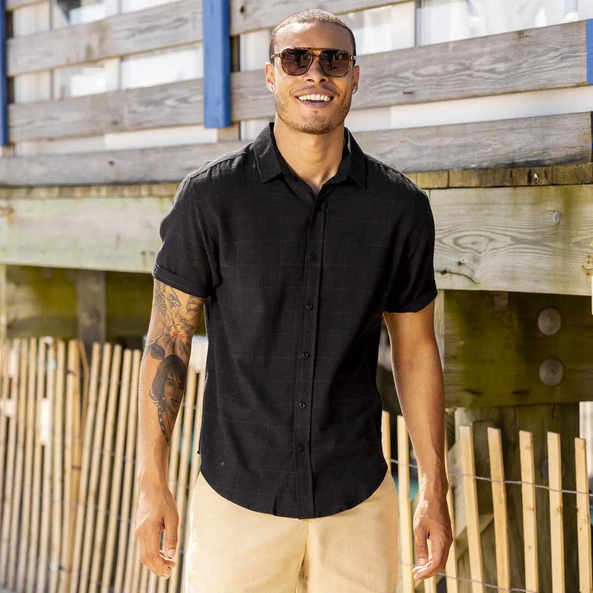 Obsidian Black – Bamboo Short Sleeve Shirt