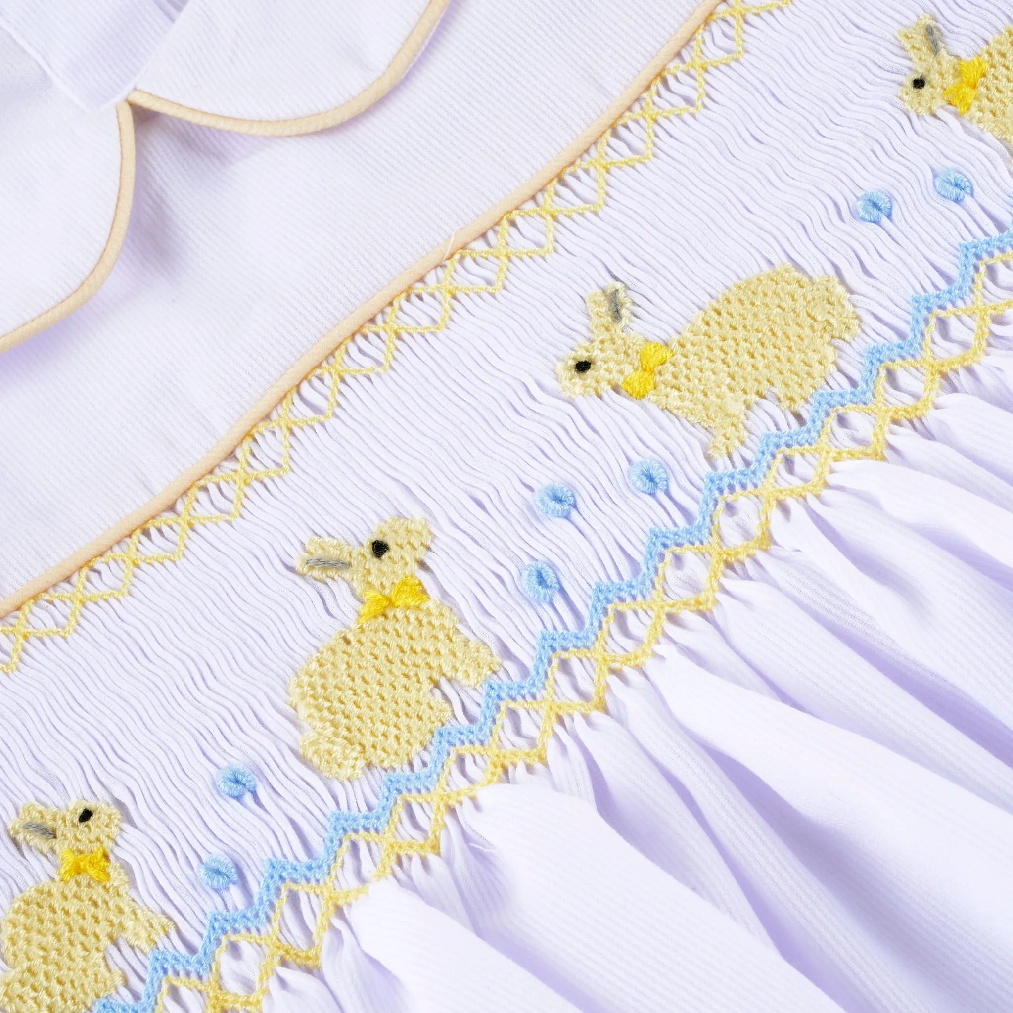 Ocean Baby Girls Vintage Bunny Lemon Rose Smocked Shorts Set (12M-10Y)