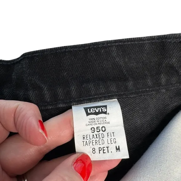 Orange Tab Levi’s 501 Hand Distressed Cutoff Denim Shorts Washed Black Denim 27