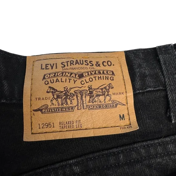 Orange Tab Levi’s 501 Hand Distressed Cutoff Denim Shorts Washed Black Denim 27