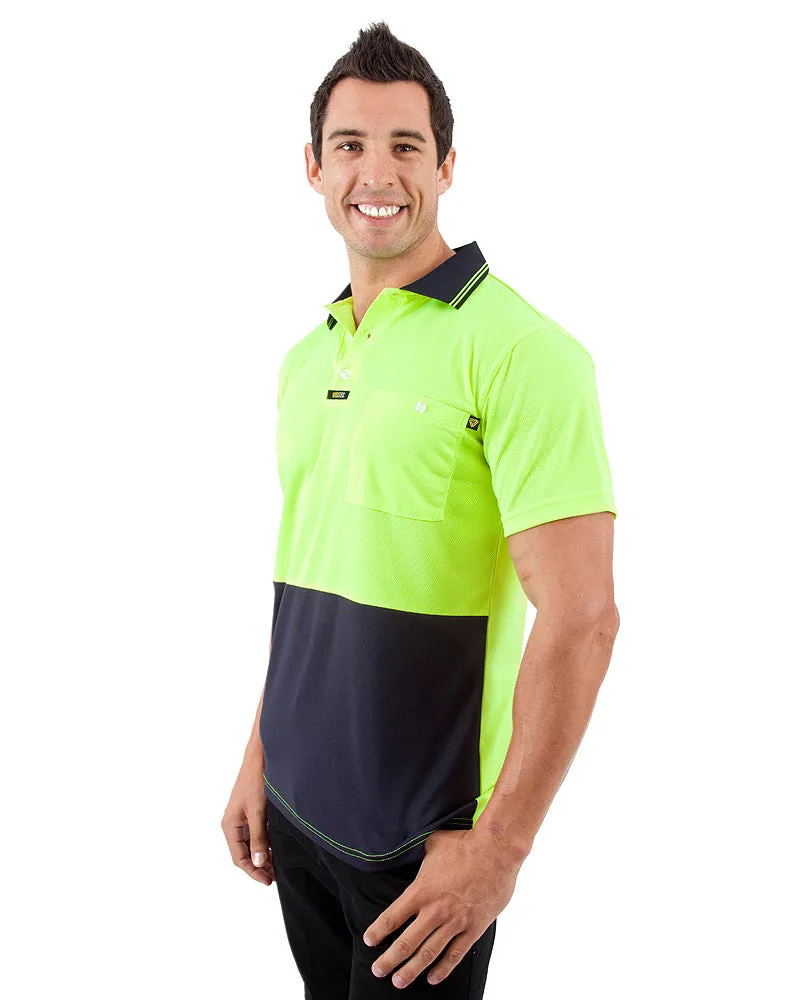Original Microfibre Polo Shirt SS - Yellow/Navy