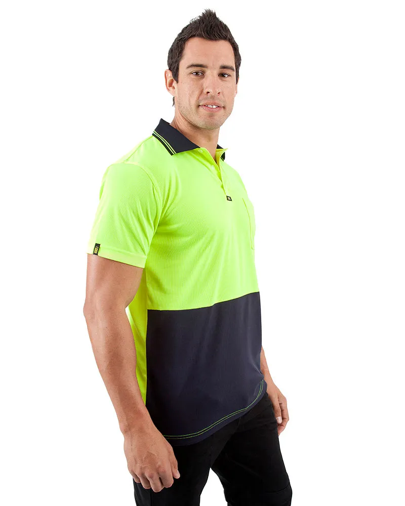Original Microfibre Polo Shirt SS - Yellow/Navy