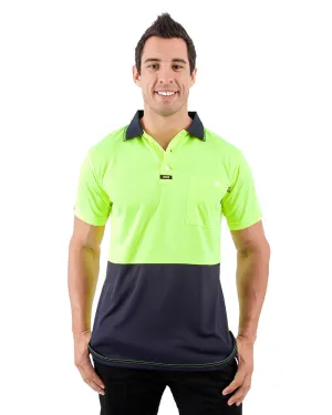 Original Microfibre Polo Shirt SS - Yellow/Navy