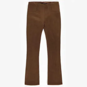 Pantalon trompette brun effet suède, enfant || Brown suede effect trumpet pants, enfant
