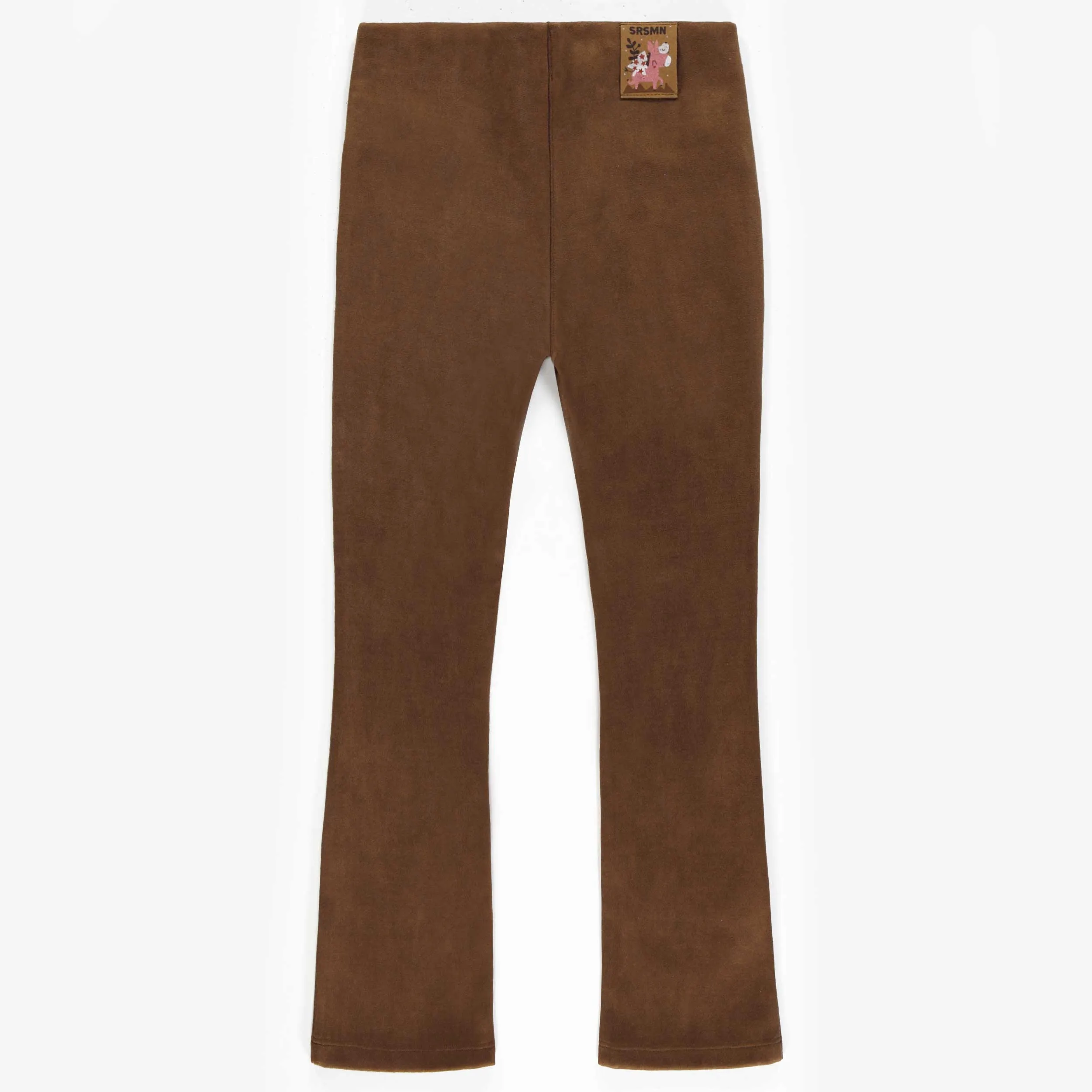 Pantalon trompette brun effet suède, enfant || Brown suede effect trumpet pants, enfant