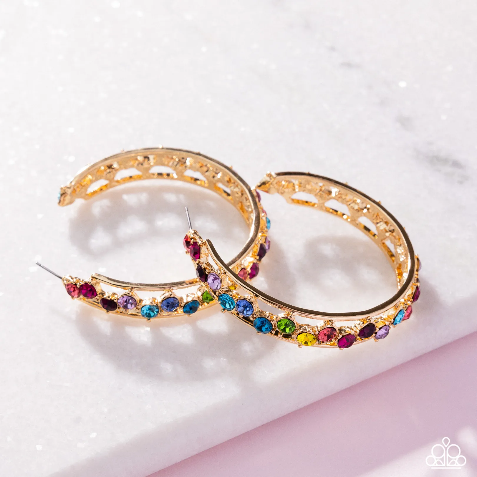 Paparazzi Scattered Sophistication - Multi Earrings (2025 EmpowerMe Pink)