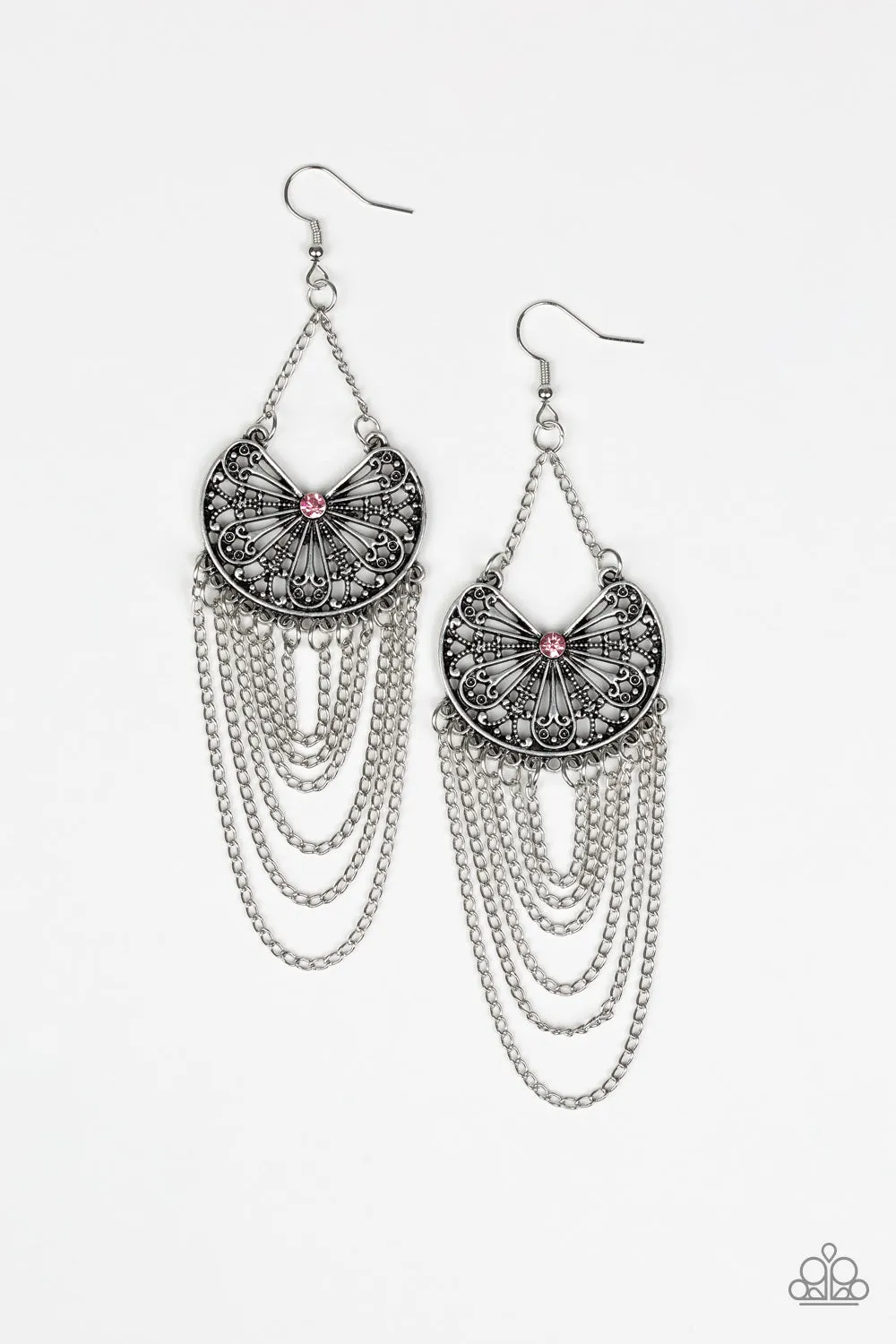 Paparazzi - So Social Butterfly - Pink Earrings