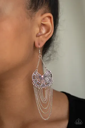 Paparazzi - So Social Butterfly - Pink Earrings