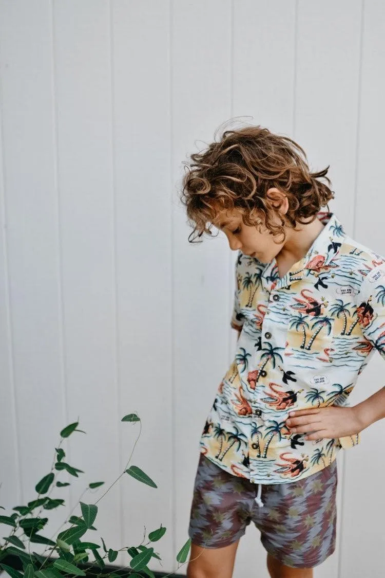 Paper Wings | Golden Flare Shorts