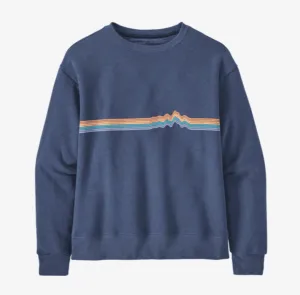 Patagonia Ridge Rise Stripe Uprisal Crew Sweatshirt Current Blue