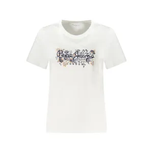 Pepe Jeans White Cotton Women T-Shirt