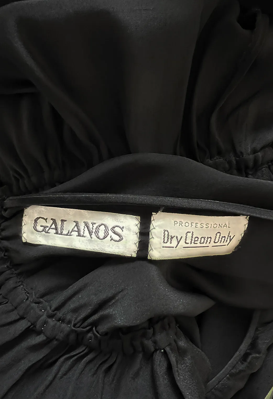 Perfect 1980s Galanos Easy to Wear Little Black Silk Dress w Cape Cut Sleeves