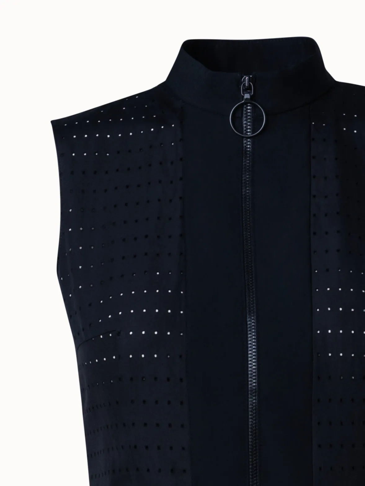 Perforated Pin Dot Cotton Poplin Dress