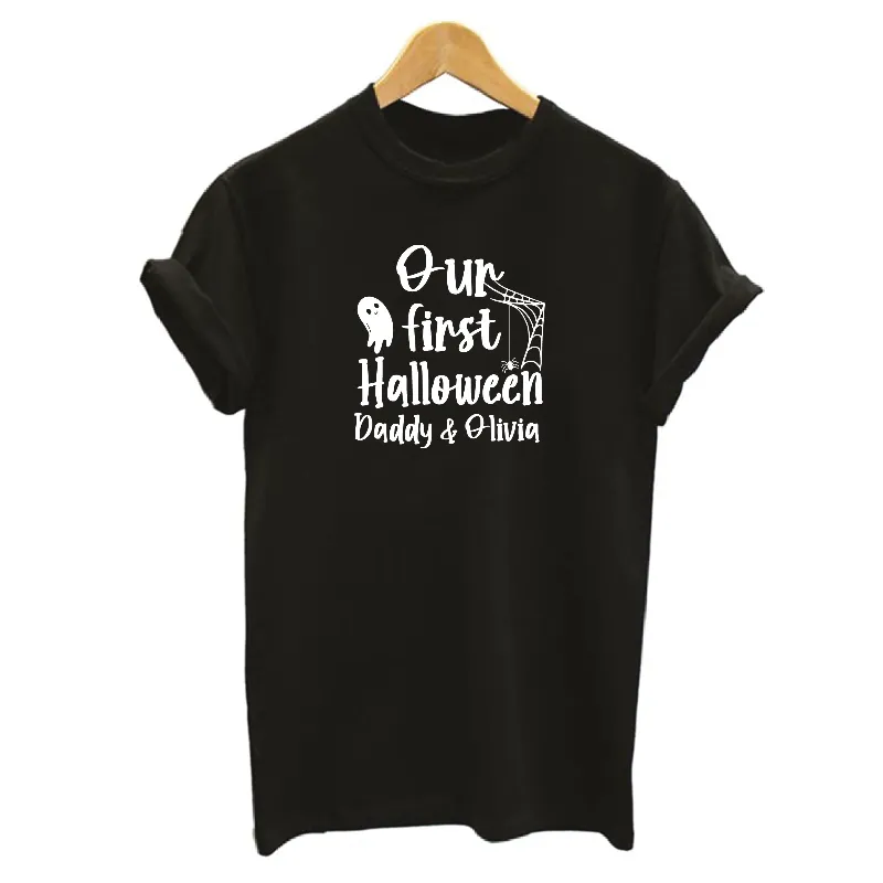 Personalised Our First Halloween Cute Ghost Family T-shirts