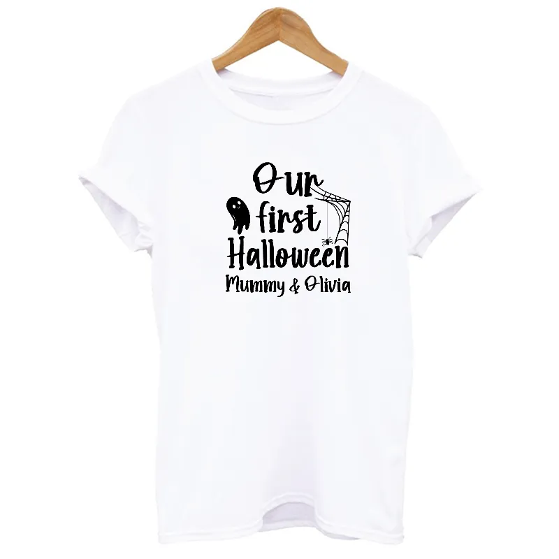 Personalised Our First Halloween Cute Ghost Family T-shirts