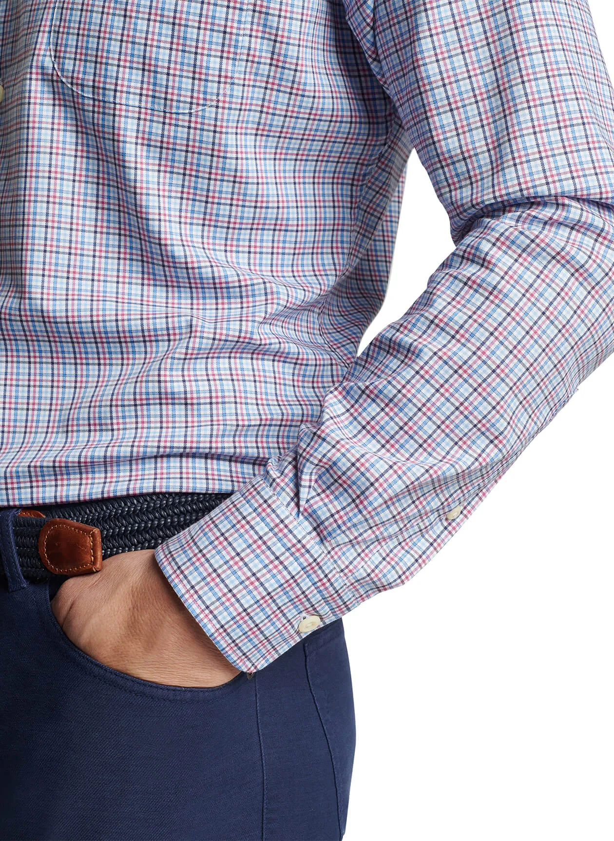 Peter Millar Albert Cotton Stretch Sport Shirt - Rosewood