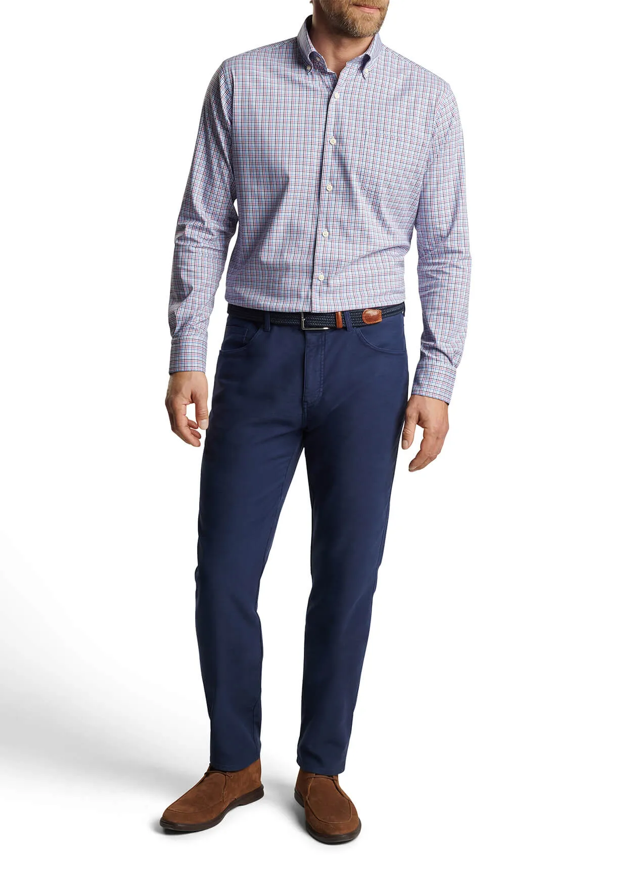 Peter Millar Albert Cotton Stretch Sport Shirt - Rosewood