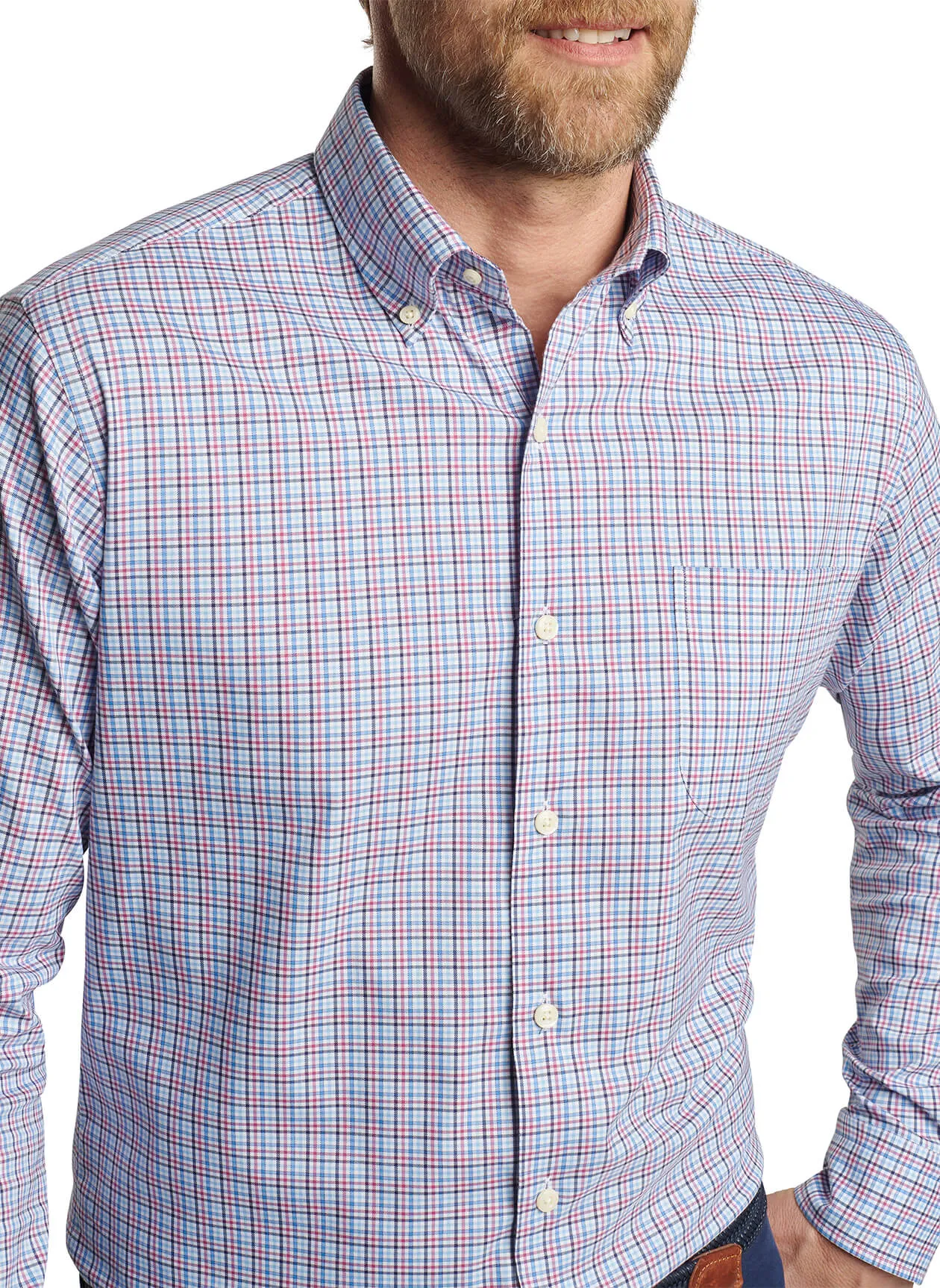 Peter Millar Albert Cotton Stretch Sport Shirt - Rosewood
