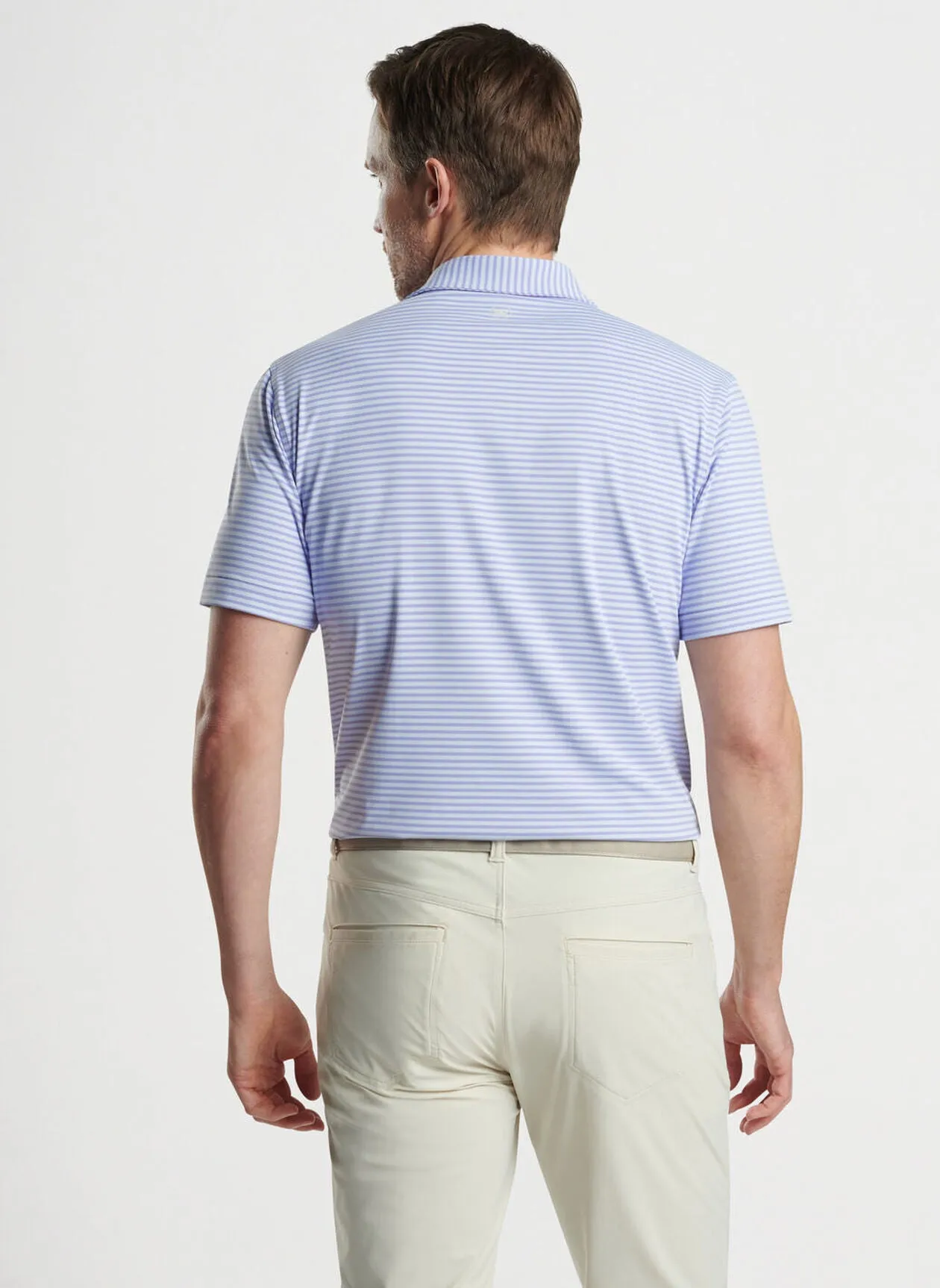 Peter Millar Mens Tailored Fit Sawyer Performance Jersey Polo - Edwin Spread Coll - LAVENDER FOG